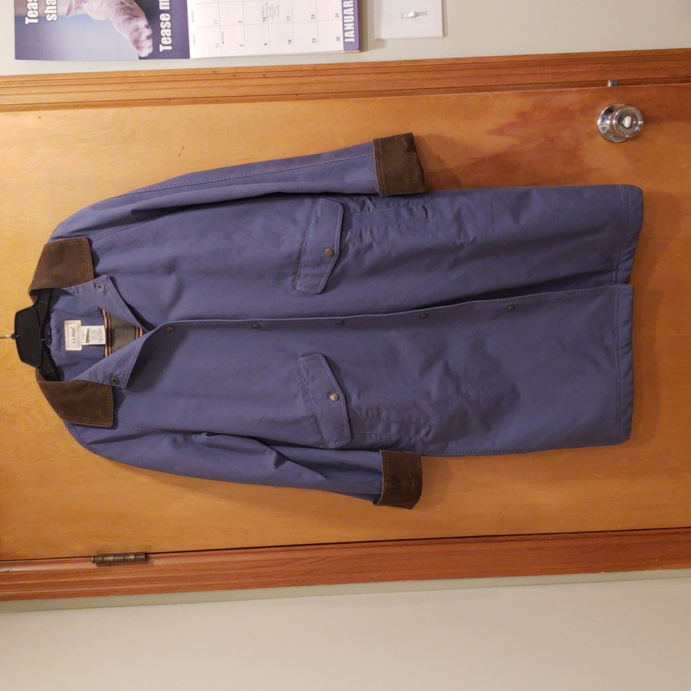 Womens LL Bean Long Denim Barn Coat